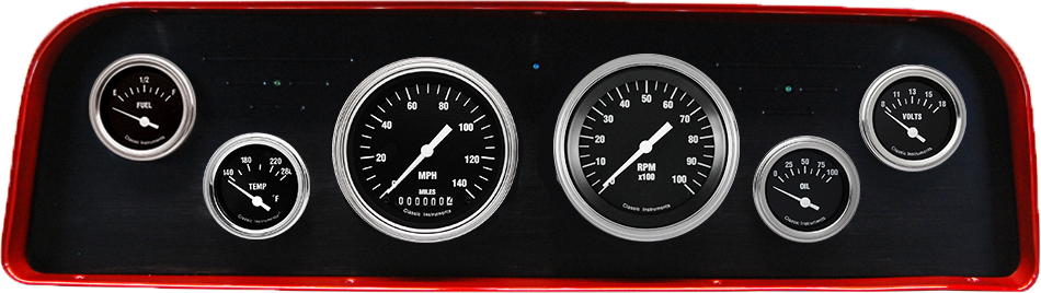 1960-1961 GMC Truck Billet Aluminum 6 Gauge Panel w/ Classic Instruments Gauges