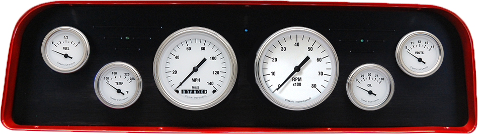 1960-1961 GMC Truck Billet Aluminum 6 Gauge Panel w/ Classic Instruments Gauges - Image 2