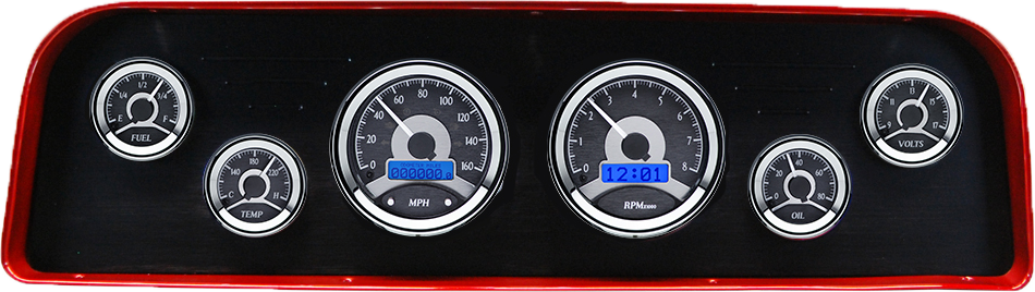 1960-1961 GMC Truck Billet Aluminum Gauge Panel w/ Dakota Digital VHX Black Alloy Gauges - Image 4