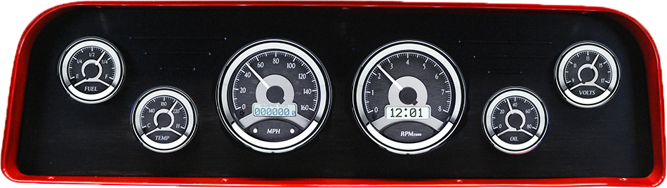 1960-1961 GMC Truck Billet Aluminum Gauge Panel w/ Dakota Digital VHX Black Alloy Gauges