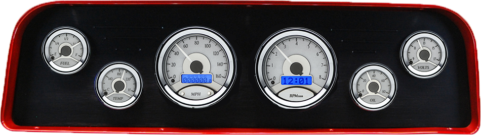 1960-1961 GMC Truck Billet Aluminum Gauge Panel w/ Dakota Digital VHX Silver Alloy Gauges - Image 4