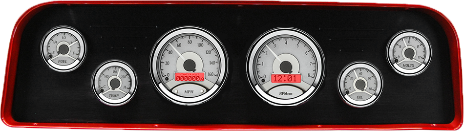 1960-1961 GMC Truck Billet Aluminum Gauge Panel w/ Dakota Digital VHX Silver Alloy Gauges