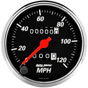 1476 Auto Meter Designer Black 3 1/8" Mechanical 0-120 MPH Speedometer
