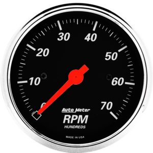 1478 Auto Meter Designer Black 3 1/8" In-Dash 7,000 RPM Tachometer