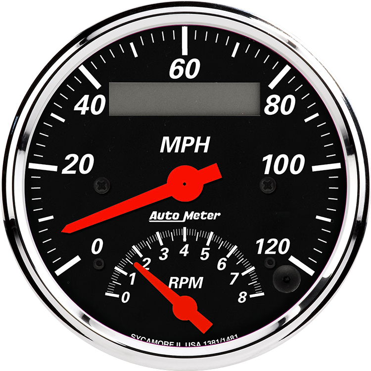 1481 Auto Meter Designer Black 3 3/8" Speedometer/Tachometer Combo Gauge (120 MPH / 8,000 RPM)