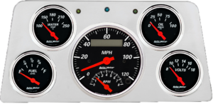 1960-1961 GMC Truck Billet Aluminum 5 Gauge Direct Fit Panel w/ Auto Meter Street Rod Series Gauges (Speedo/Tach)