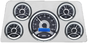1960-1961 GMC Truck Billet Aluminum 5 Gauge Direct Fit Panel w/ Dakota Digital VHX-1050 Black Alloy Gauges