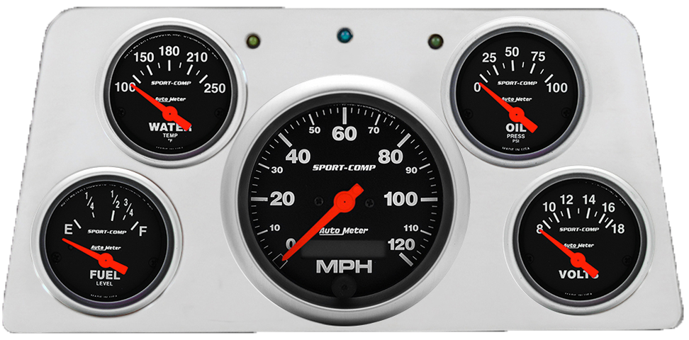 1960-1961 GMC Truck Billet Aluminum 5 Gauge Direct Fit Panel w/ Sport-Comp gauges