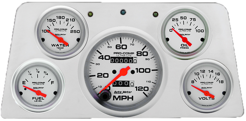 1960-1961 GMC Truck Billet Aluminum Direct Fit 5 Gauge Panel w/ Ultra-Lite gauges