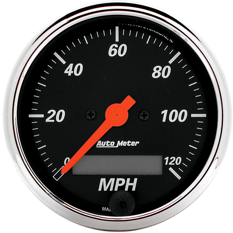 1487 Auto Meter Designer Black 3 1/8" Electric 0-120 MPH Speedometer