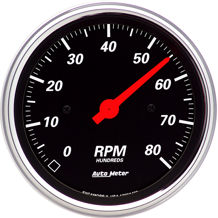 1490 Auto Meter Designer Black 3 3/8" In-Dash 8,000 RPM Tachometer