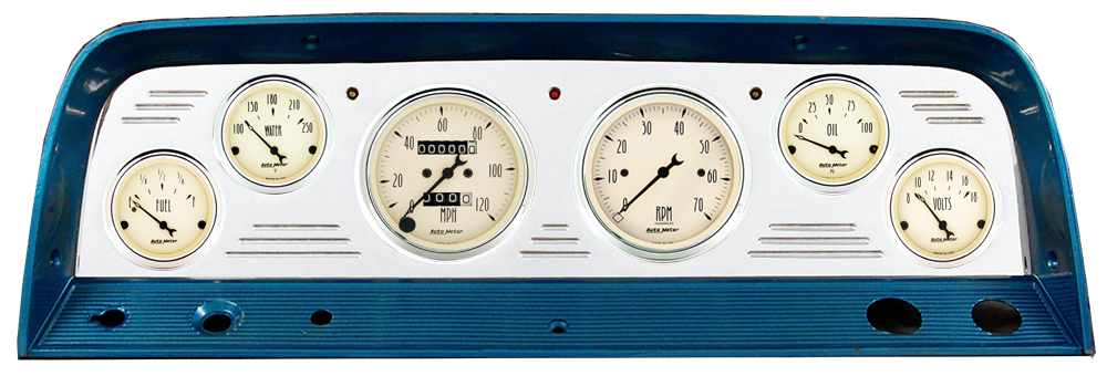 1964-1966 Chevy Truck Billet Aluminum Gauge Panel w/ Auto Meter Street Rod series gauges - Image 6