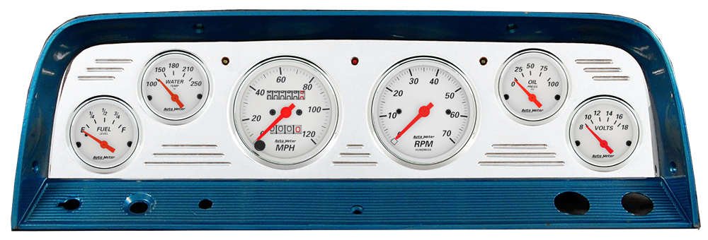 1964-1966 Chevy Truck Billet Aluminum Gauge Panel w/ Auto Meter Street Rod series gauges - Image 2