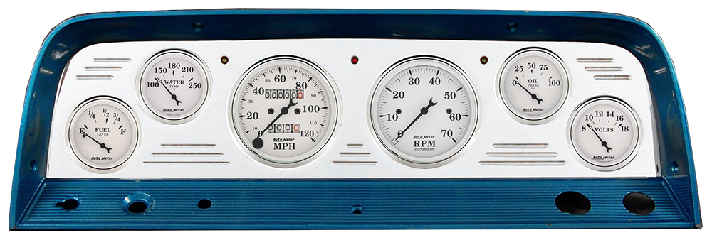 1964-1966 Chevy Truck Billet Aluminum Gauge Panel w/ Auto Meter Street Rod series gauges - Image 5