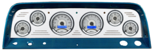 1964-1966 Chevy Truck Billet Aluminum Gauge Panel w/ Dakota Digital VHX Silver Alloy Gauges