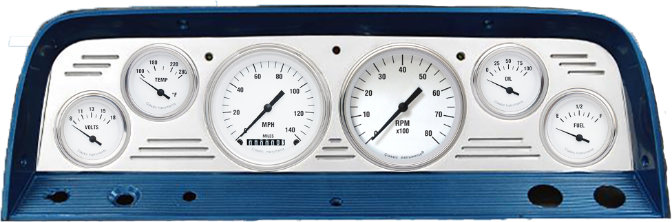 1964-1966 Chevy Truck Billet Aluminum 6 Gauge Panel w/ Classic Instruments Gauges