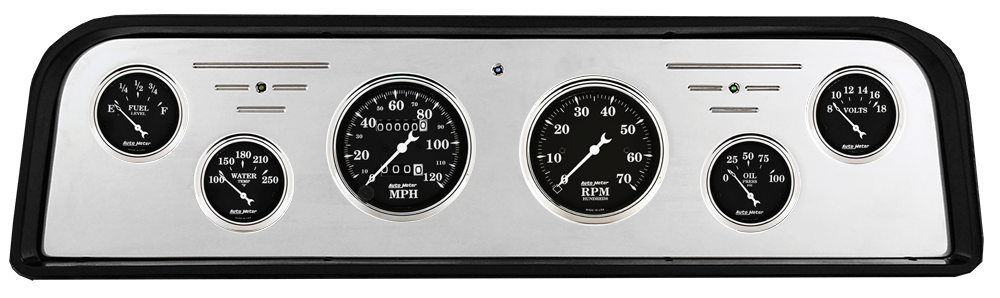 1960-1961 GMC Truck Billet Aluminum Gauge Panel w/ Auto Meter Street Rod series gauges - Image 4