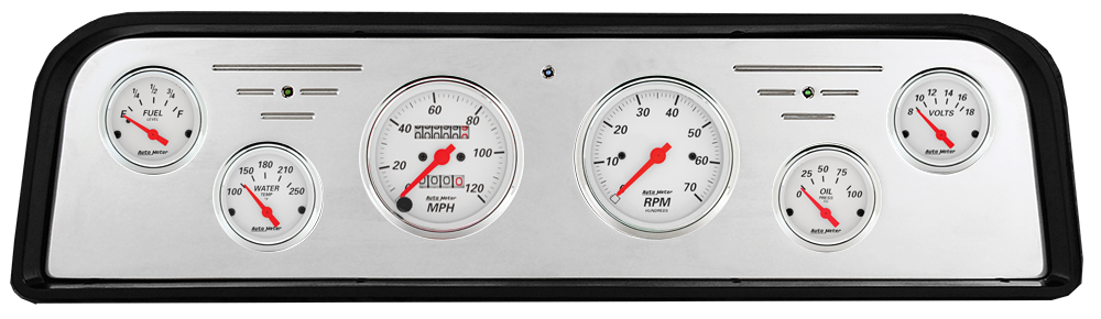 1960-1961 GMC Truck Billet Aluminum Gauge Panel w/ Auto Meter Street Rod series gauges
