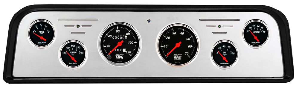 1960-1961 GMC Truck Billet Aluminum Gauge Panel w/ Auto Meter Street Rod series gauges - Image 2