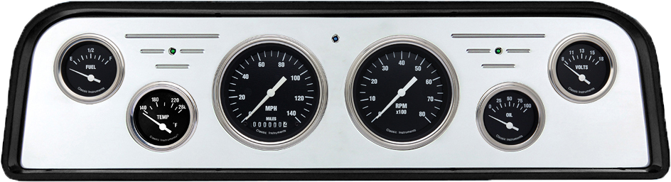 1962-1966 GMC Truck Billet Aluminum 6 Gauge Panel w/ Classic Instruments Gauges - Image 2
