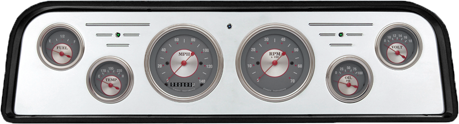 1962-1966 GMC Truck Billet Aluminum 6 Gauge Panel w/ Classic Instruments Gauges
