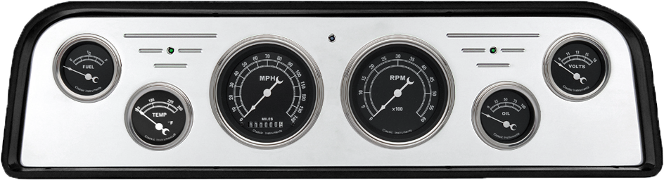 1962-1966 GMC Truck Billet Aluminum 6 Gauge Panel w/ Classic Instruments Gauges - Image 3