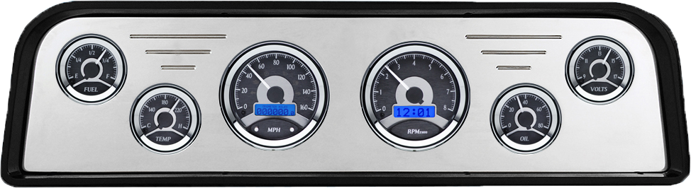 1962-1966 GMC Truck Billet Aluminum Gauge Panel w/ Dakota Digital VHX Black Alloy Gauges