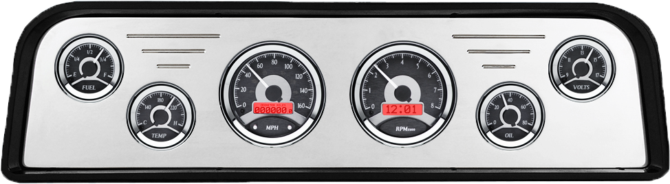 1962-1966 GMC Truck Billet Aluminum Gauge Panel w/ Dakota Digital VHX Black Alloy Gauges - Image 2