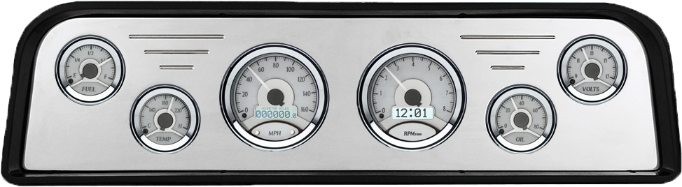 1962-1966 GMC Truck Billet Aluminum Gauge Panel w/ Dakota Digital VHX Silver Alloy Gauges - Image 3