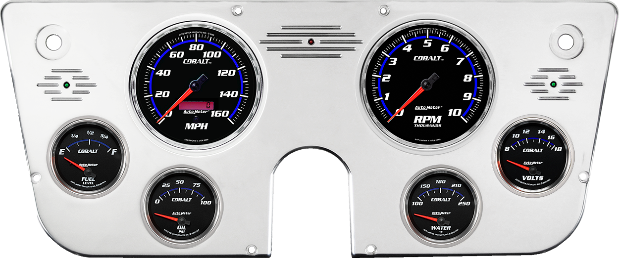1967-1972 Chevy Truck Aluminum Gauge Panel w/ Auto Meter Cobalt Gauges - Image 7