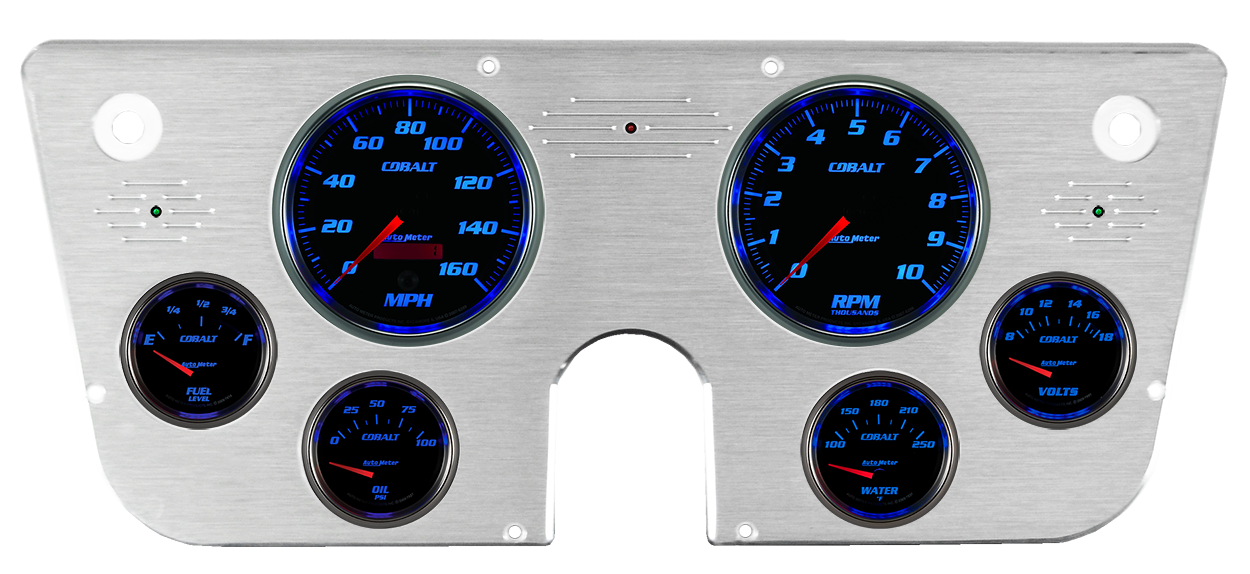 1967-1972 Chevy Truck Aluminum Gauge Panel w/ Auto Meter Cobalt Gauges - Image 4