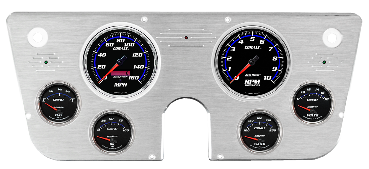 1967-1972 Chevy Truck Aluminum Gauge Panel w/ Auto Meter Cobalt Gauges - Image 3
