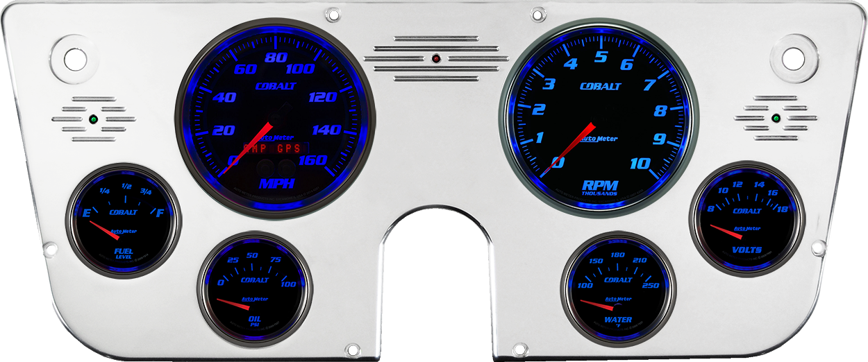 1967-1972 Chevy Truck Aluminum Gauge Panel w/ Auto Meter Cobalt Gauges - Image 10