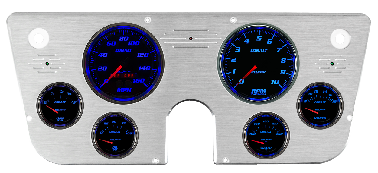 1967-1972 Chevy Truck Aluminum Gauge Panel w/ Auto Meter Cobalt Gauges - Image 6