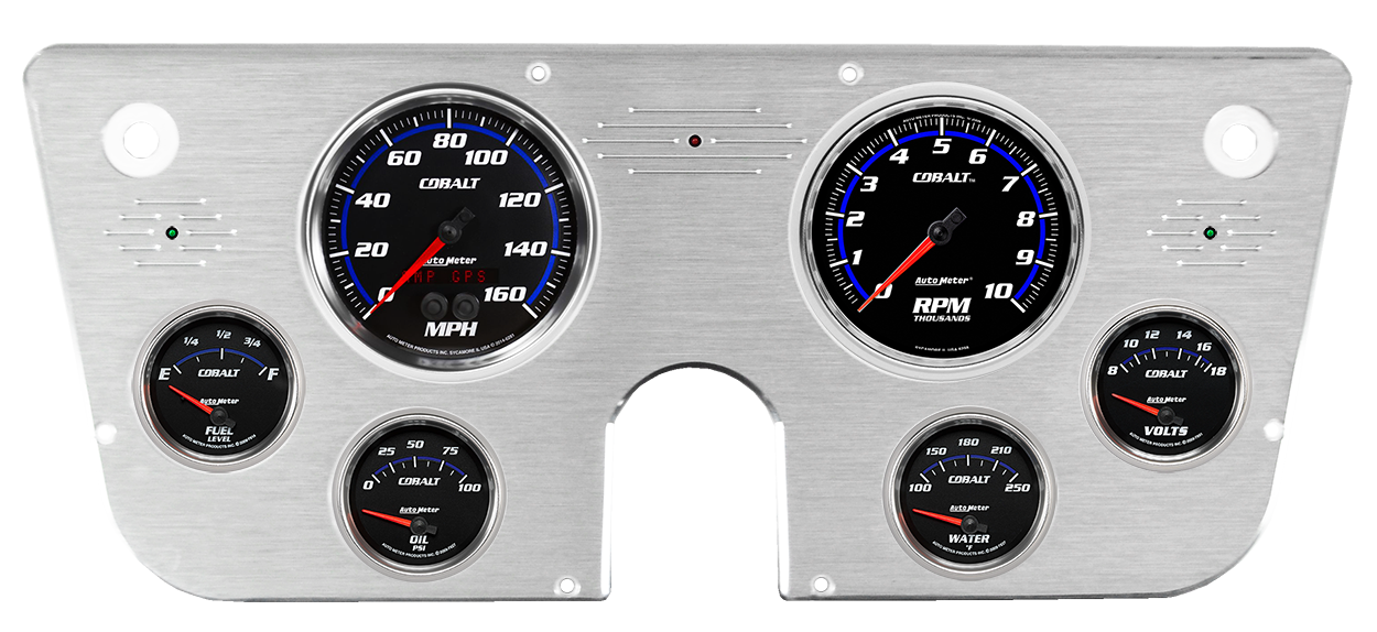1967-1972 Chevy Truck Aluminum Gauge Panel w/ Auto Meter Cobalt Gauges - Image 5