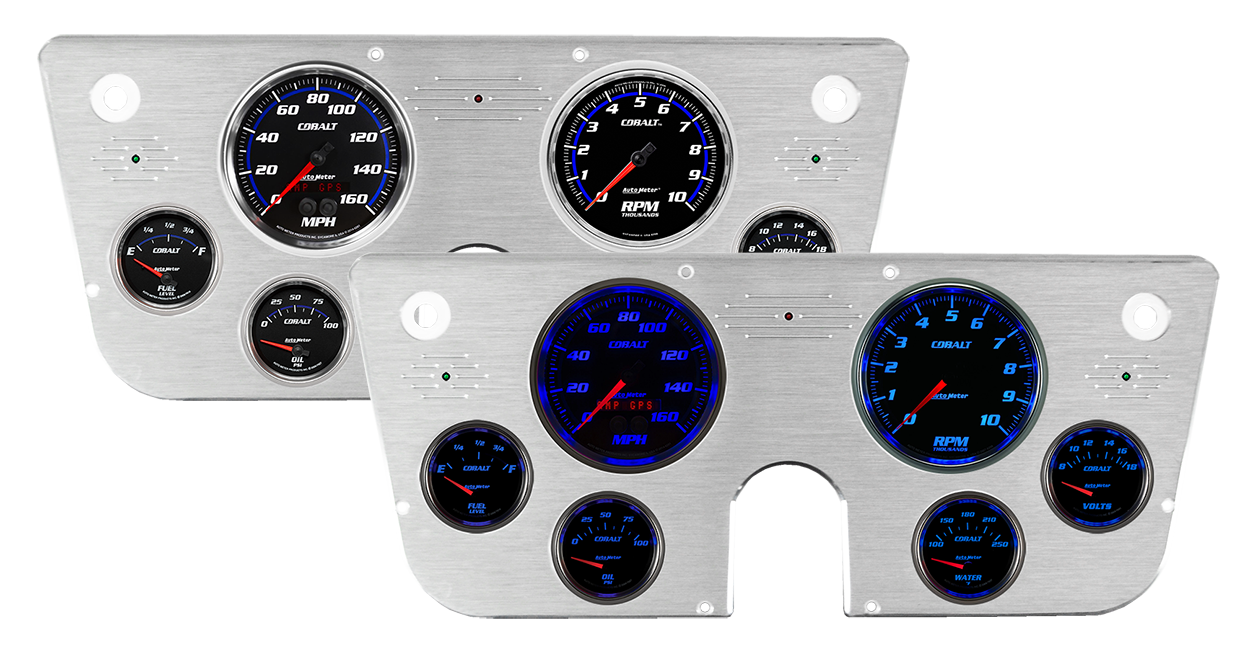 1967-1972 Chevy Truck Aluminum Gauge Panel w/ Auto Meter Cobalt Gauges