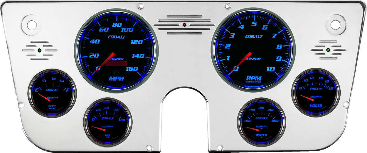 1967-1972 Chevy Truck Aluminum Gauge Panel w/ Auto Meter Cobalt Gauges - Image 8