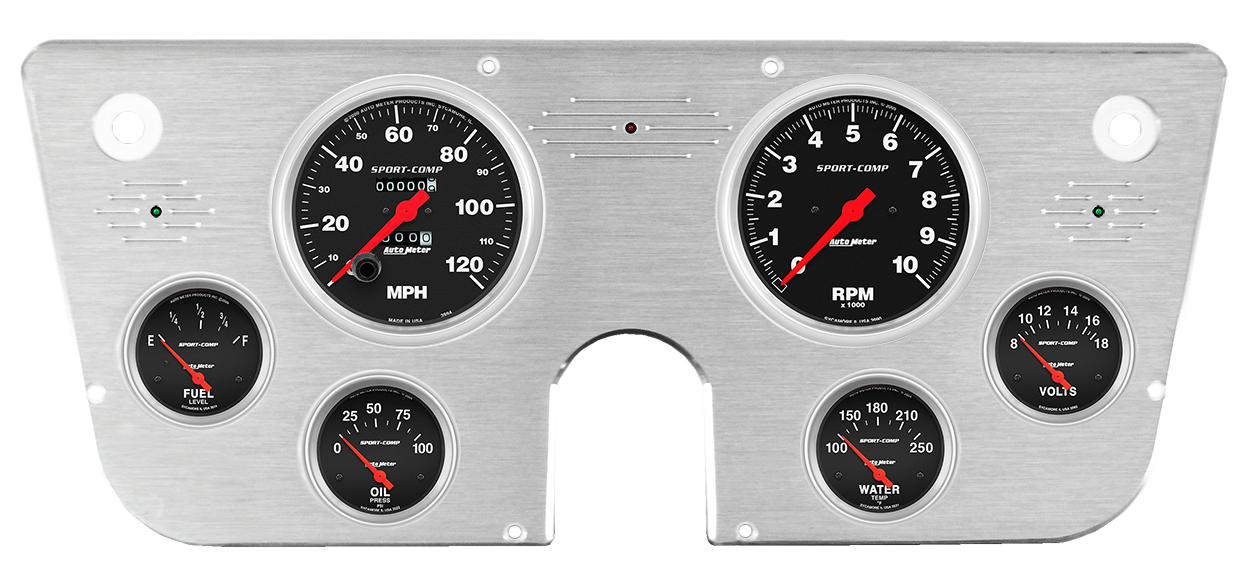 1967-1972 Chevy Truck Aluminum Gauge Panel w/ Auto Meter Sport-Comp Gauges - Image 3