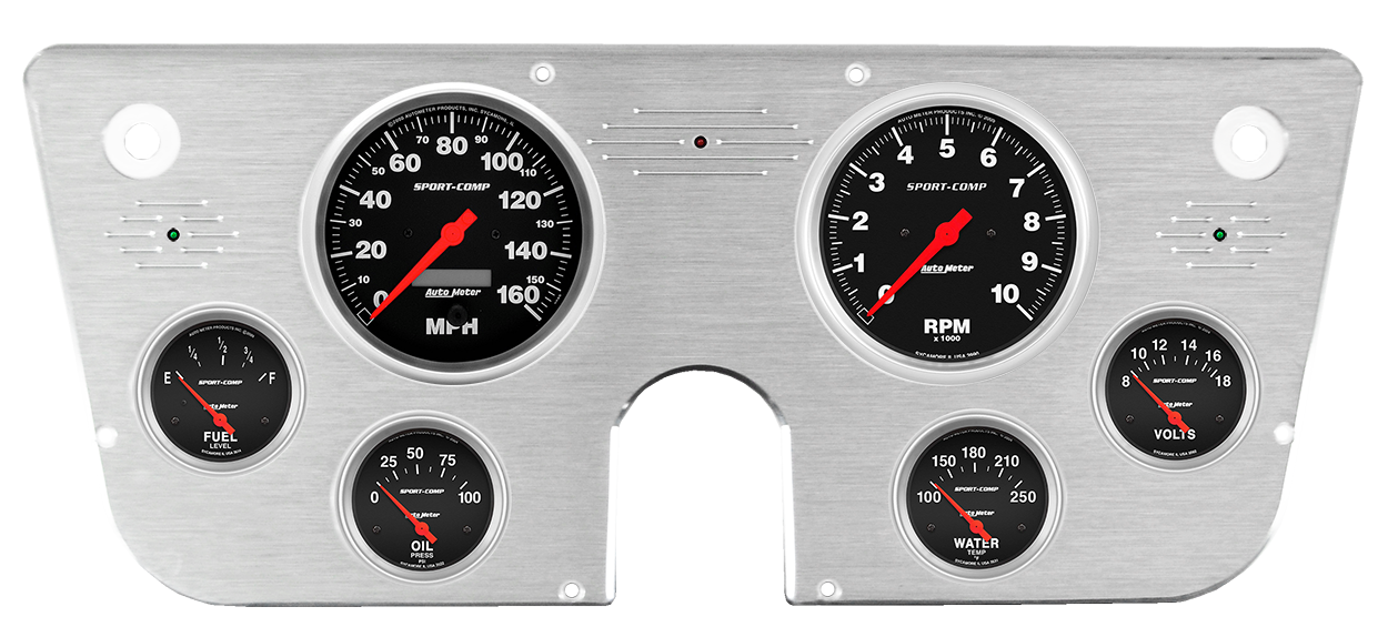 1967-1972 Chevy Truck Aluminum Gauge Panel w/ Auto Meter Sport-Comp Gauges