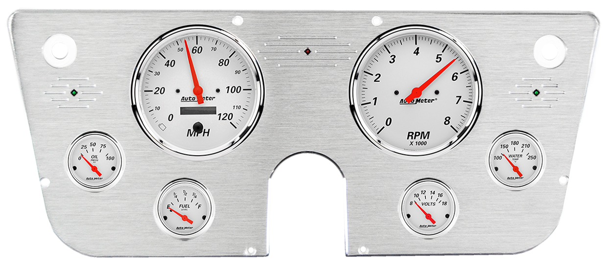 1967-1972 Chevy Truck Aluminum Gauge Panel w/ Auto Meter Arctic White Gauges