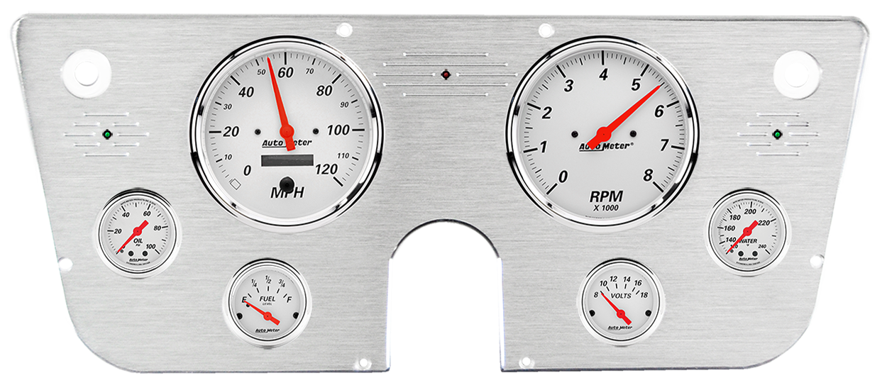 1967-1972 Chevy Truck Aluminum Gauge Panel w/ Auto Meter Arctic White Gauges - Image 2