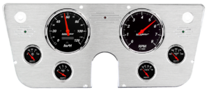 1967-1972 Chevy Truck Aluminum Gauge Panel w/ Auto Meter Designer Black Gauges