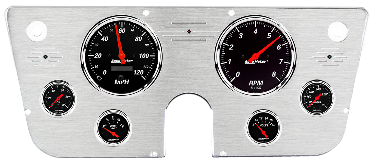 1967-1972 Chevy Truck Aluminum Gauge Panel w/ Auto Meter Designer Black Gauges - Image 2