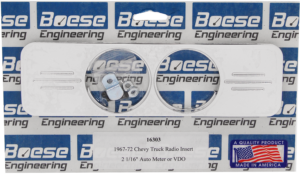 1967-1972 Chevy Truck Aluminum 2 Gauge Radio Insert (2 1/16" AutoMeter)