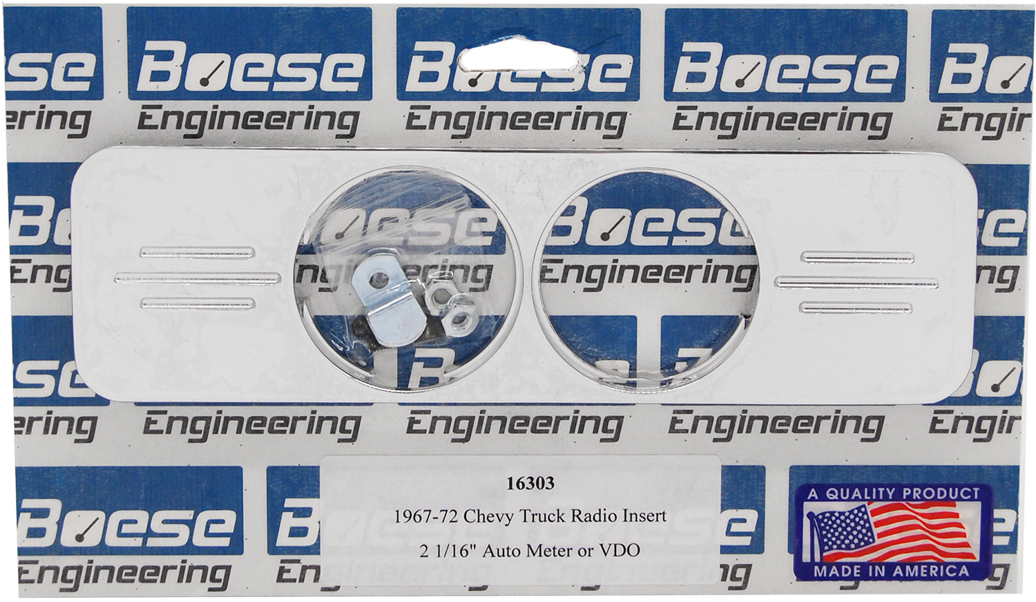 1967-1972 Chevy Truck Aluminum 2 Gauge Radio Insert (2 1/16" AutoMeter)