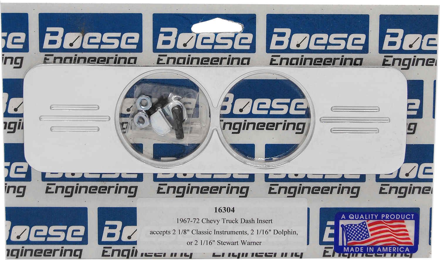 1967-1972 Chevy Truck Aluminum 2 Gauge Radio Insert (Classic Instruments / Dolphin)