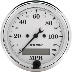 1688 Auto Meter Old Tyme White 3 1/8" Electric 0-120 MPH Speedometer