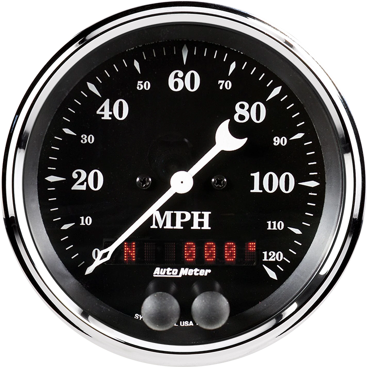 1749 Auto Meter Old Tyme White 3 3/8" GPS Speedometer (120 MPH)