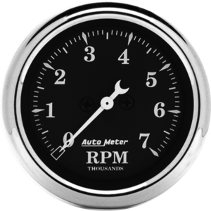 1797 Auto Meter Old Tyme Black 2 1/16" In-Dash 7,000 RPM Tachometer