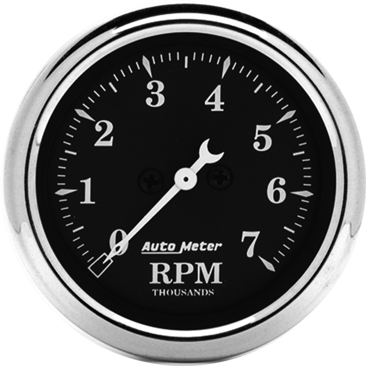 1797 Auto Meter Old Tyme Black 2 1/16" In-Dash 7,000 RPM Tachometer